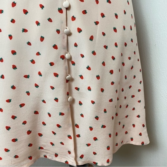 Madewell Silk Button Front Dress In Fresh Strawberry - Picture 11 of 11
